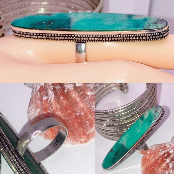 Huge Porcelain Jasper Handmade Full Finger Ring - Picture 2 of 3